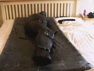 Catsuit Guy, Bagged, Bound and Forced to Cum